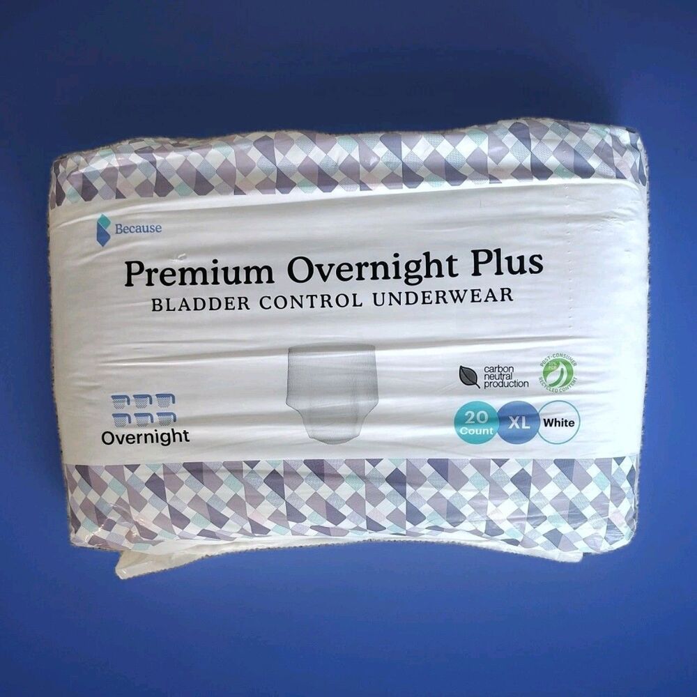 Because Unisex Premium Overnight Plus Pull Up Underwear Absorbent Size XL